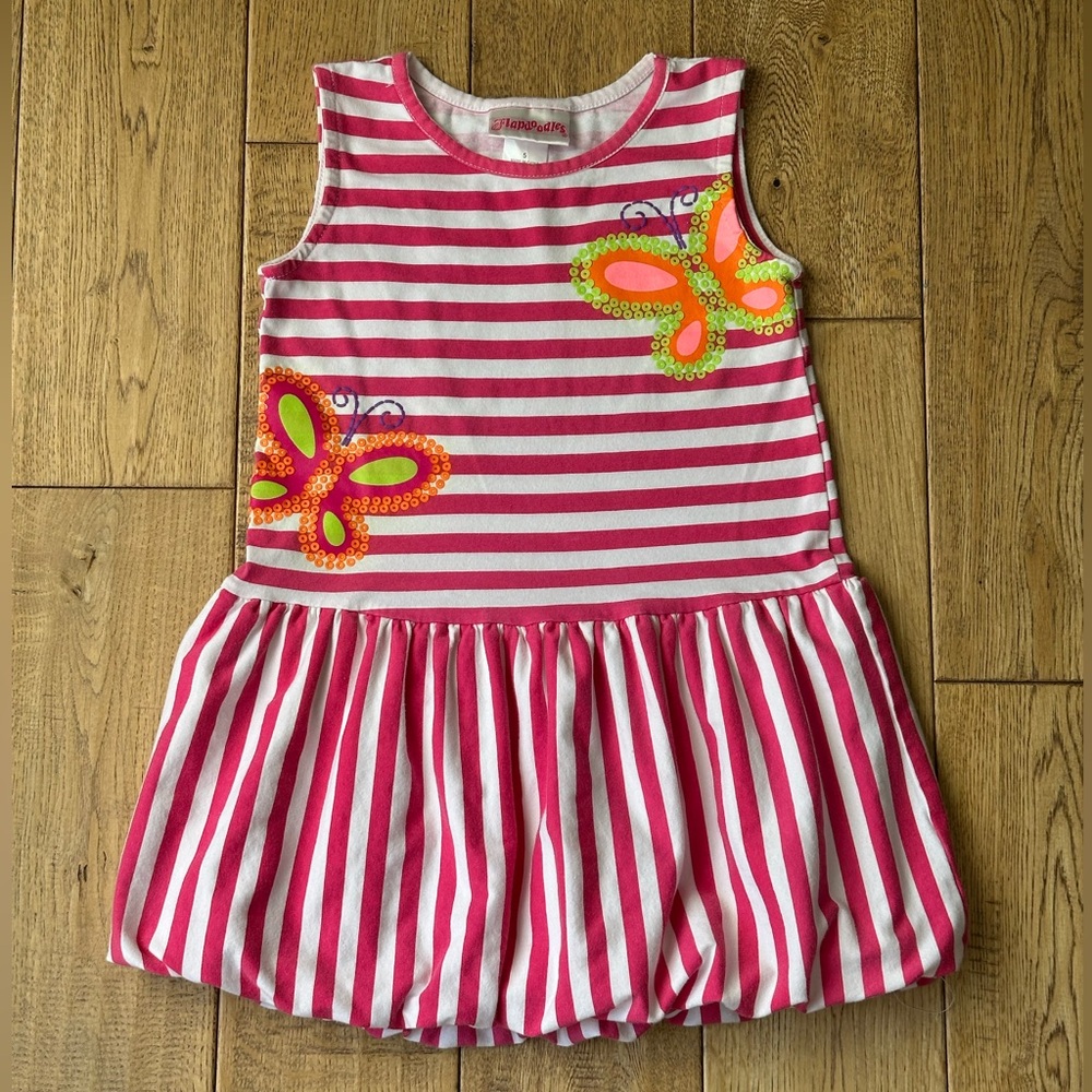 Flapdoodles Sleeveless Striped Butterfly Bubble Skirt Dress size 5